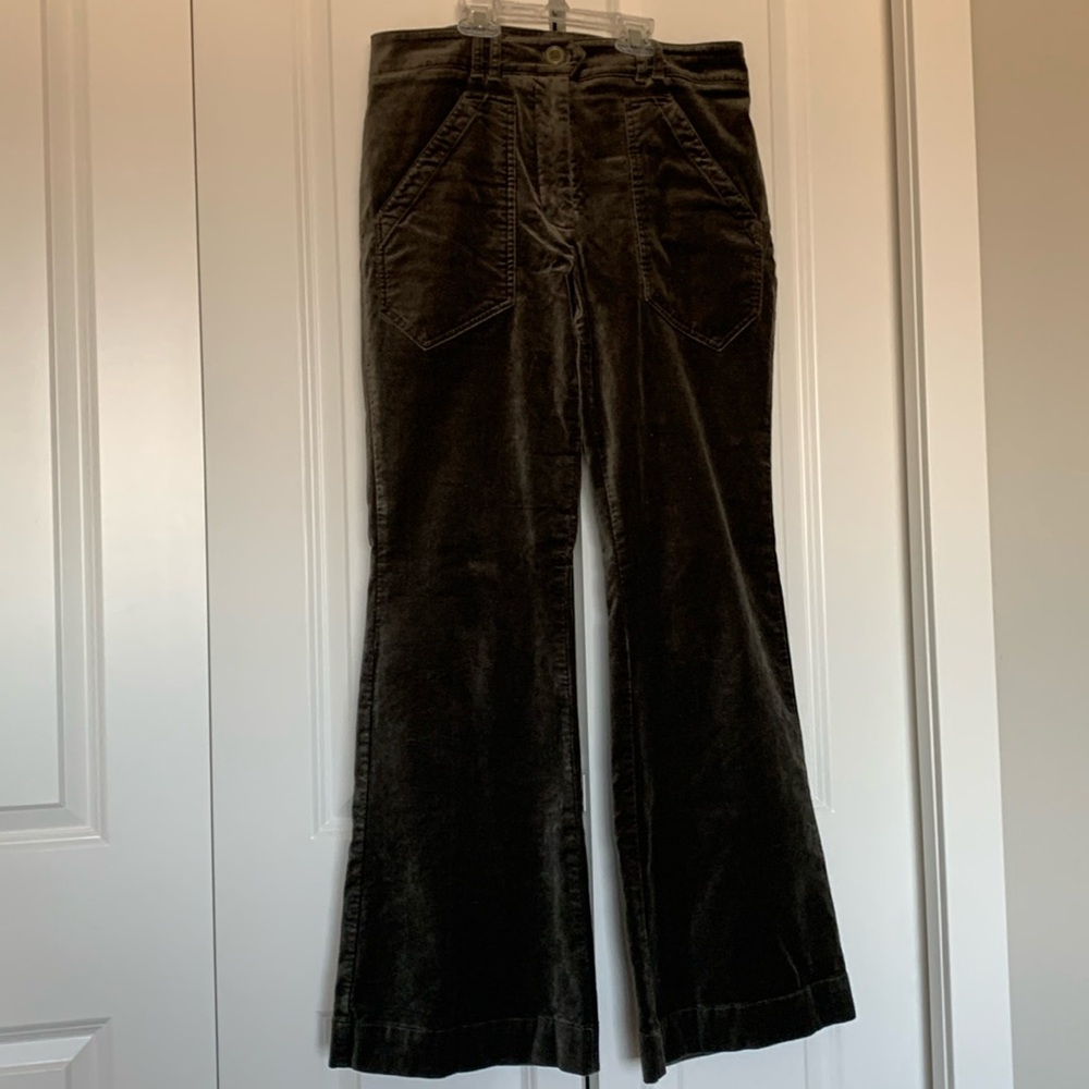 Maeve Velvet wide leg pants by anthropology